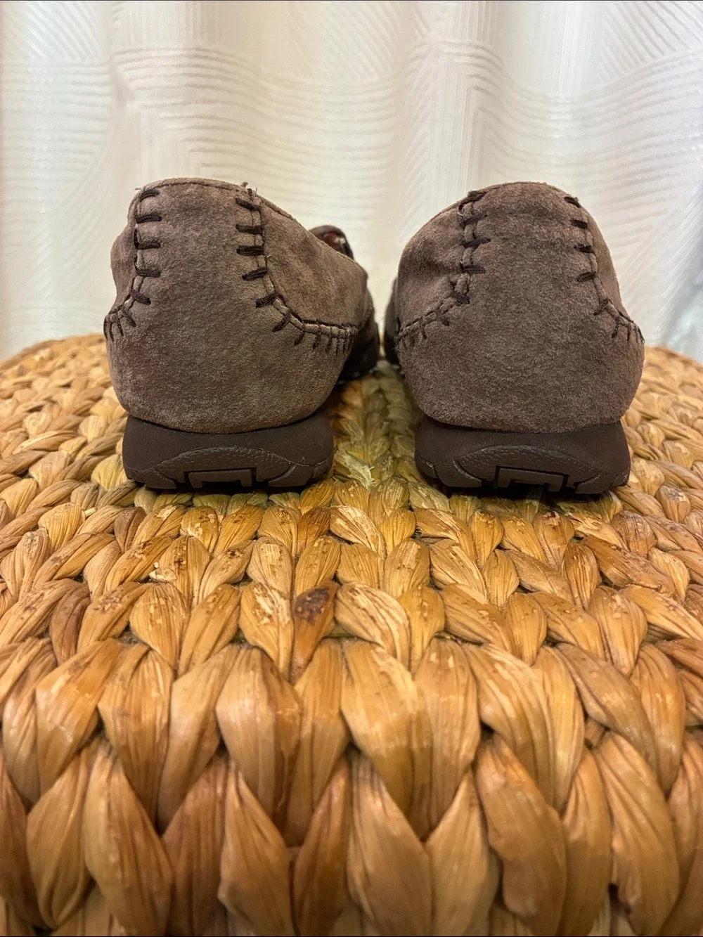 Skechers Brown Relaxed Fit Memory Foam Slip-Ons with Floral Lining